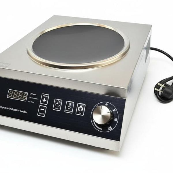 Kiran Full SS Induction | 3500 W | Square | Wok Base | Switch + Knob Model