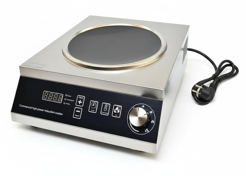 Kiran Full SS Induction | 3500 W | Square | Wok Base | Switch + Knob Model