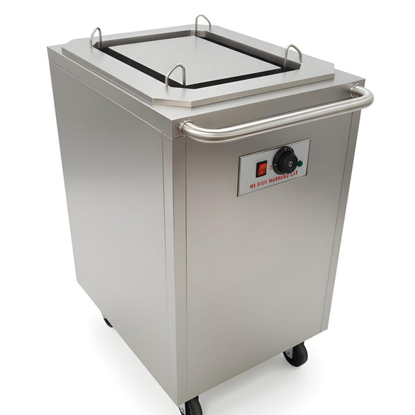 Electric Rectangle Shaped SS Plate Warmer with Temp Controller & Wheel Lock Function -Single (Capacity: 50 plates/batch | Max Plate Size: 38*28cm)