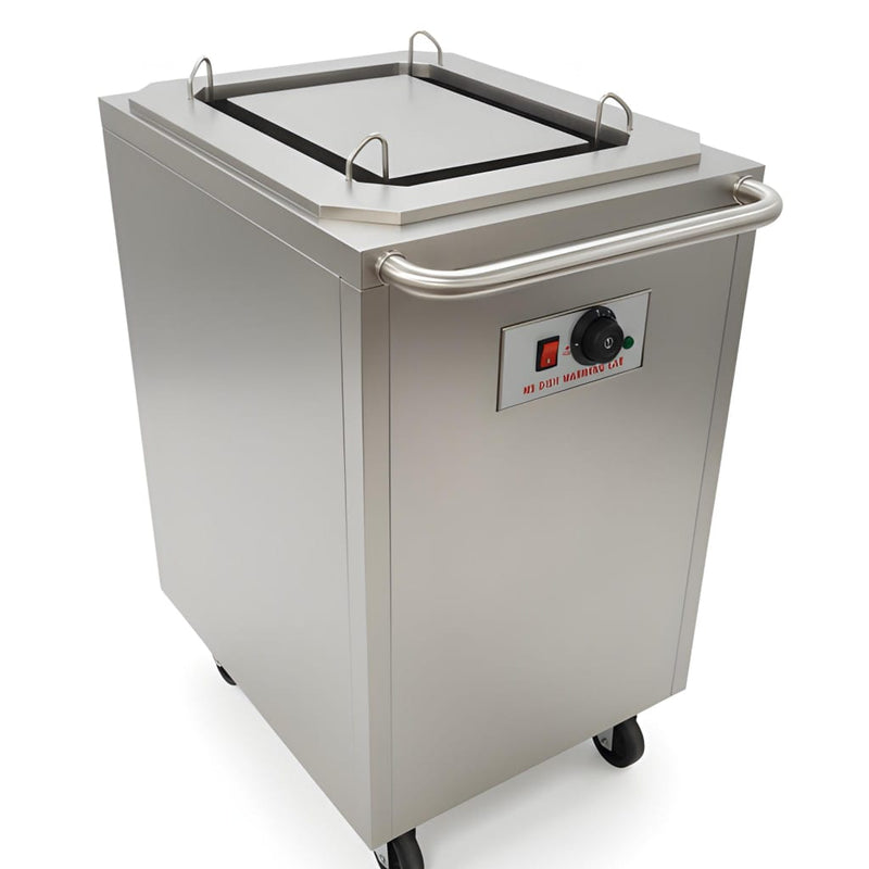 Electric Rectangle Shaped SS Plate Warmer with Temp Controller & Wheel Lock Function -Single (Capacity: 50 plates/batch | Max Plate Size: 38*28cm)
