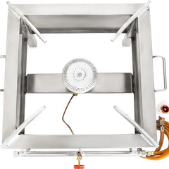kiran 18X18X12 SS Stove/Bhatti with Brass nut hose pipe, and valve Stainless Steel Manual Gas Stove (1 Burners)