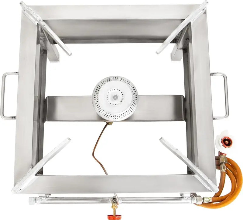 kiran 18X18X12 SS Stove/Bhatti with Brass nut hose pipe, and valve Stainless Steel Manual Gas Stove (1 Burners)