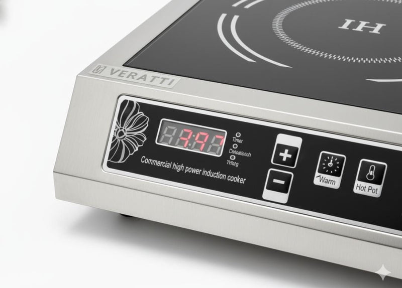 Kiran Full SS Premium Induction - k1 | 3500W | Square | Flat Base | Switch Model