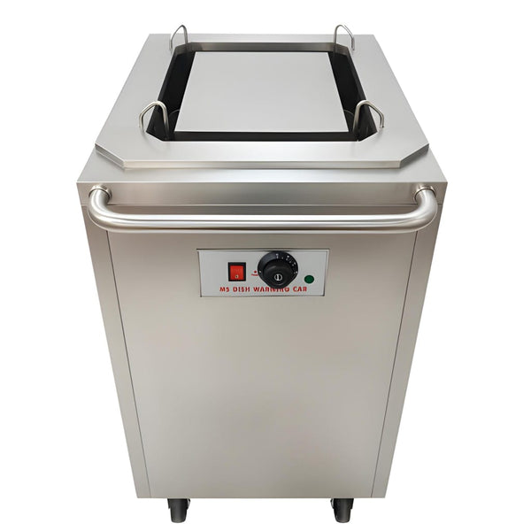 Electric Rectangle Shaped SS Plate Warmer with Temp Controller & Wheel Lock Function -Single (Capacity: 50 plates/batch | Max Plate Size: 38*28cm)