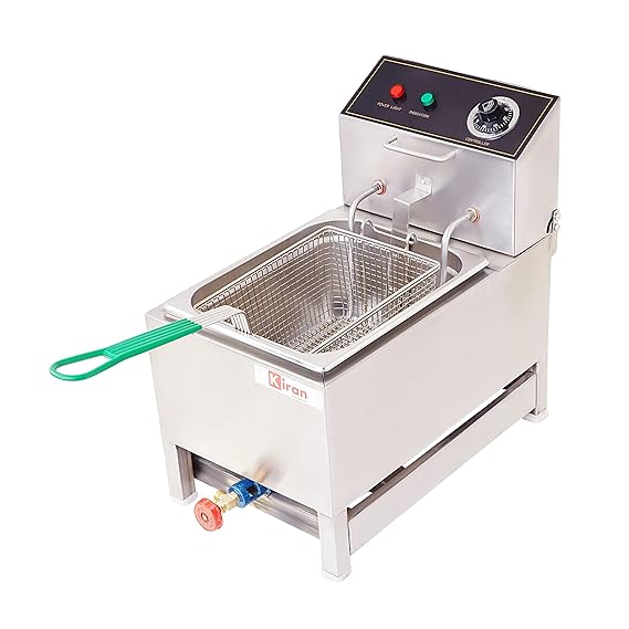 Kiran Enterprise Stainless Steel 5 Liter Deep Fryer Electric & Gas for Restaurant and Kitchen and commercial Use