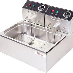Kiran Enterprise Stainless Steel Electric 16-Liter Deep Fryer for Restaurant and Kitchen and Commercial Use.
