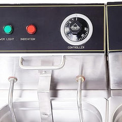 Kiran Enterprise Stainless Steel Electric 8 Liter Double Pan Deep Fryer with Detachable Leg for Restaurant and Kitchen and commercial Use