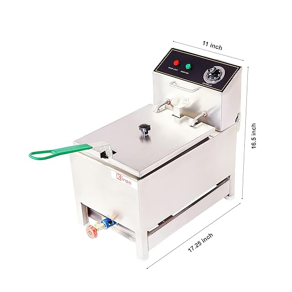 Kiran Enterprise Stainless Steel 5 Liter Deep Fryer Electric & Gas for Restaurant and Kitchen and commercial Use