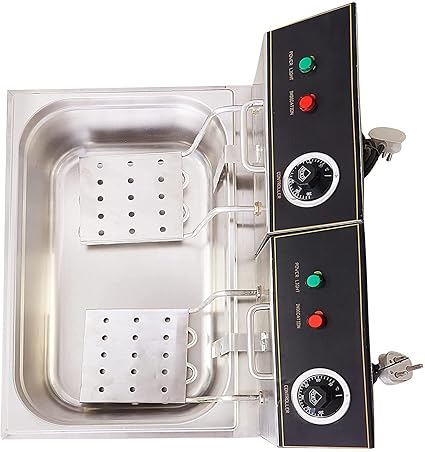 Kiran Enterprise Stainless Steel Electric 16-Liter Deep Fryer for Restaurant and Kitchen and Commercial Use.